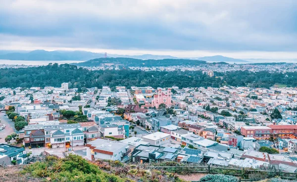 San Francisco Kalifornie Usa Října 2021 Večerní Pohled Město Vrcholu — Stock fotografie