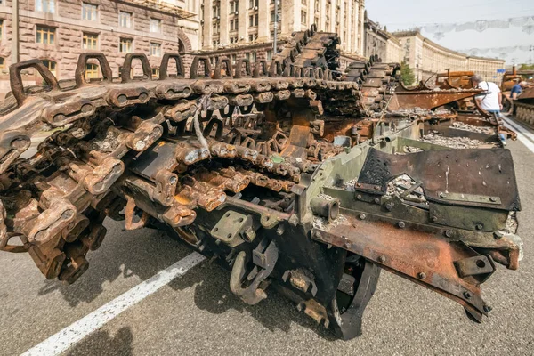 Kyiv Ukraine Ağustos 2022 Khreschatyk Teki Rus Askeri Teçhizatı Yok — Stok fotoğraf