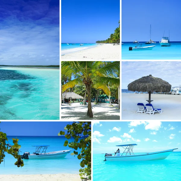 ドミニカ共和国、画像コレクション、海とビーチのコレクション、高品質のコラージュ、ビーチ コラージュ、夏コラージュ コラージュを旅行します。 — ストック写真