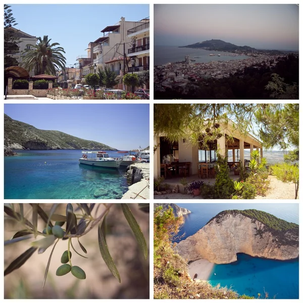 Zakynthos Island Collage, Greece, Zante, Zakintos — Stock Photo, Image