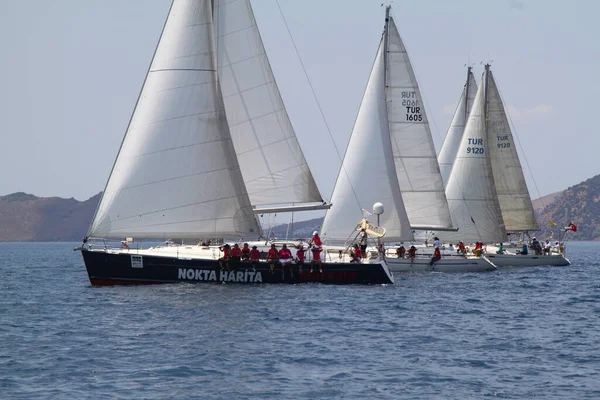 Bodrum Turquie Mai 2018 Voiliers Naviguant Par Temps Venteux Dans — Photo