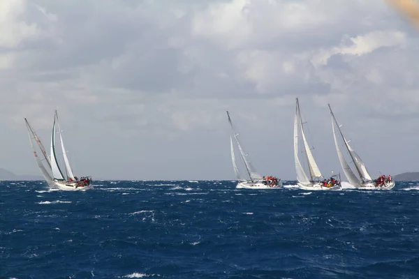 Bodrum Turchia Marzo 2018 Barche Vela Navigano Tempo Ventoso Nelle — Foto Stock