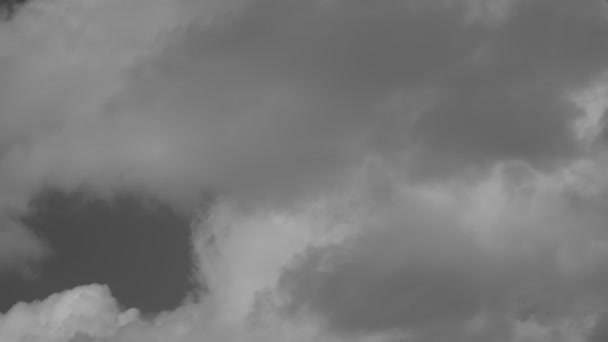 Die Großen Mächtigen Gewitterwolken Vor Einem Gewitter Schwarz Weiß — Stockvideo