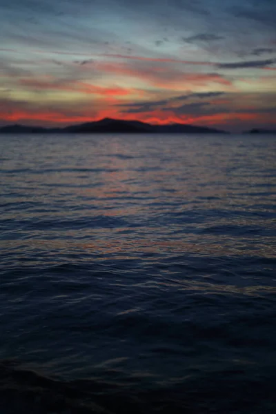 Sonnenuntergang Strand Die Küstenstadt Turgutreis Und Spektakuläre Sonnenuntergänge Selektiver Fokus — Stockfoto