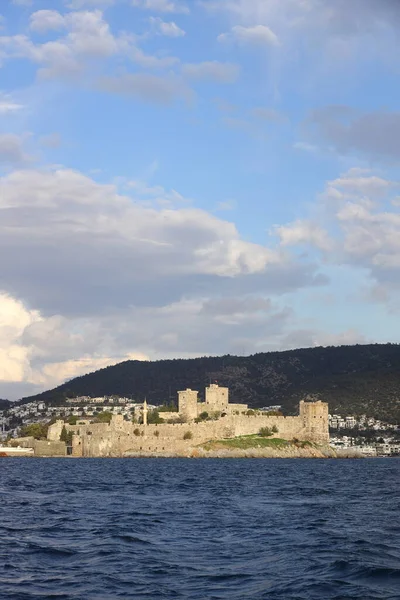 Bodrum Castle Pohled Pláže Bodrum Populární Turistická Destinace Turecku — Stock fotografie