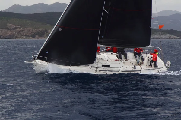 Bodrum Türkei März 2019 Segelboote Segeln Bei Windigem Wetter Den — Stockfoto