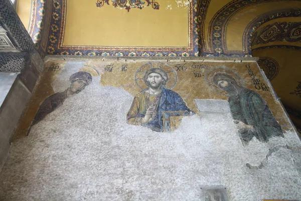 Estambul Turquía Septiembre 2013 Famosa Pintura Fresco Cristiana Interior Hagia — Foto de Stock