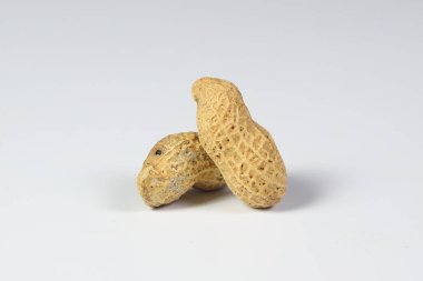 fıstık, kurutulmuş yer fıstığı, beyaz arka planda maymun fındığı