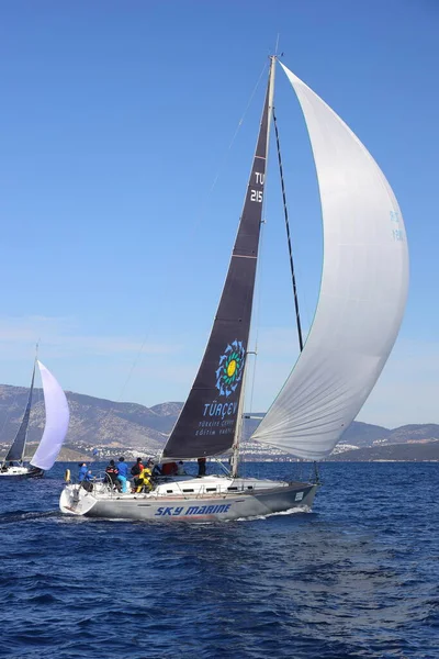 Bodrum Turquie Février 2022 Voiliers Naviguant Par Temps Venteux Dans — Photo