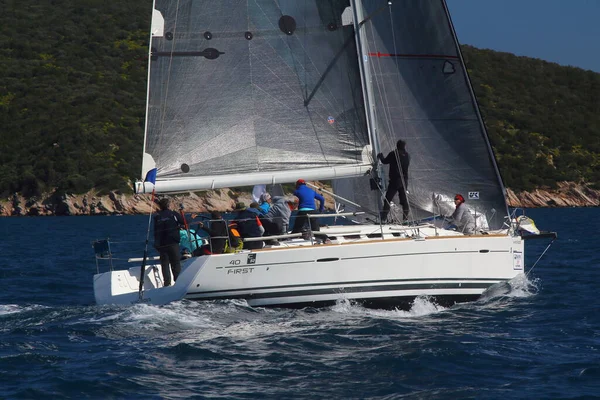 Bodrum Turquie Avril 2019 Voiliers Naviguant Par Temps Venteux Dans — Photo