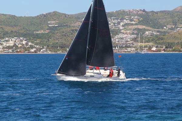 Bodrum Turquie Avril 2019 Voiliers Naviguant Par Temps Venteux Dans — Photo