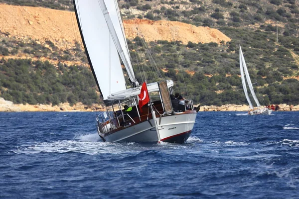 Бодрум Турция Марта 2022 Традиционная Турецкая Лодка Гулет Круизы Море — стоковое фото