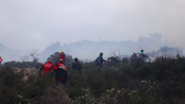 Bodrum Turquia Abril 2022 Fogo Floresta Áreas Esfoliação Filmagem Wildfire — Vídeo de Stock