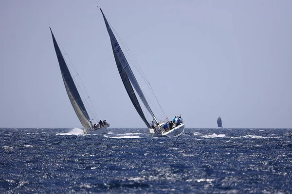 Bodrum Turquie Mai 2022 Voiliers Naviguant Par Temps Venteux Dans — Photo