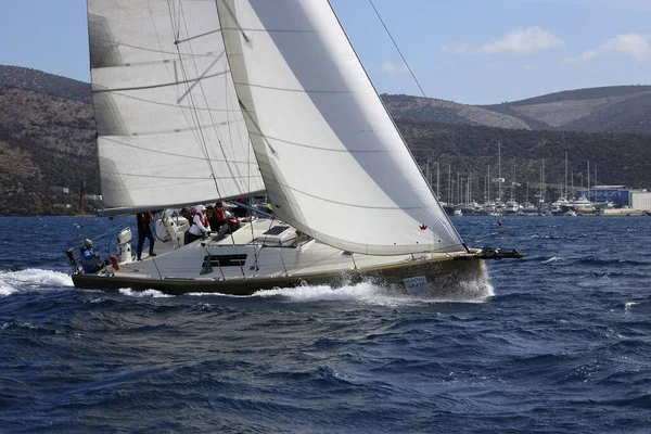 Bodrum Turchia Aprile 2022 Barche Vela Con Vento Nelle Acque — Foto Stock