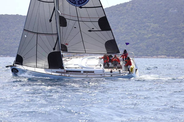 Bodrum Turquie Avril 2022 Voiliers Naviguant Par Temps Venteux Dans — Photo