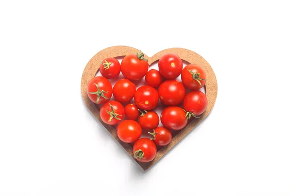 Pomidory Kształcie Serca Białym Tle — Zdjęcie stockowe