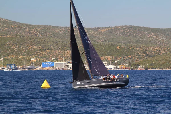 Bodrum Türkei Mai 2019 Segelboote Segeln Bei Windigem Wetter Den — Stockfoto