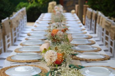 A dinner table from the Turkish Culture being prepared for a celebration in West Turkey