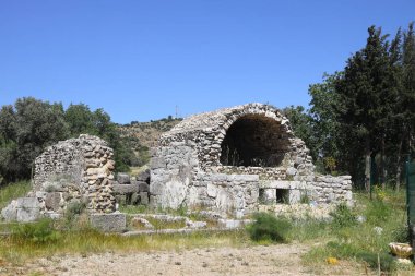 Myndos kapısı şehir Halikarnassos Bodrum, Türkiye'de çevrili antik duvar tek hayatta kalan kapısı'nın tarihi sitesi.