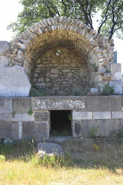 Történelmi Helyszínen Myndos Gate Egyetlen Túlélő Kapu Ősi Fal Amelyek — Stock Fotó