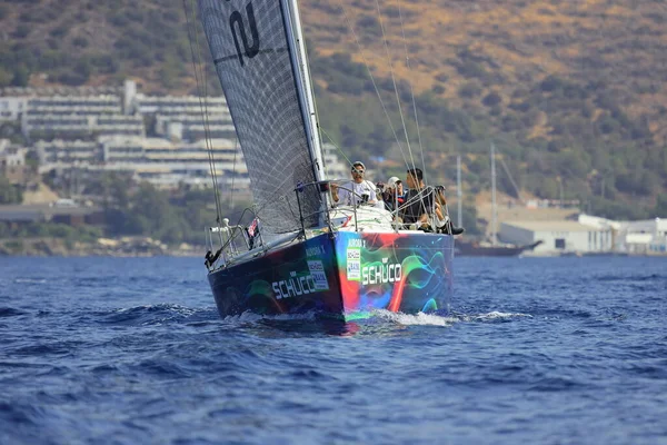 Bodrum Turquia Outubro 2022 Veleiros Navegam Tempo Ventoso Nas Águas — Fotografia de Stock