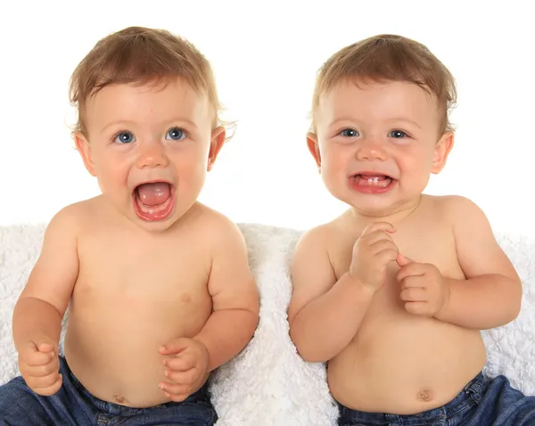 Twin baby boys. — Stockfoto