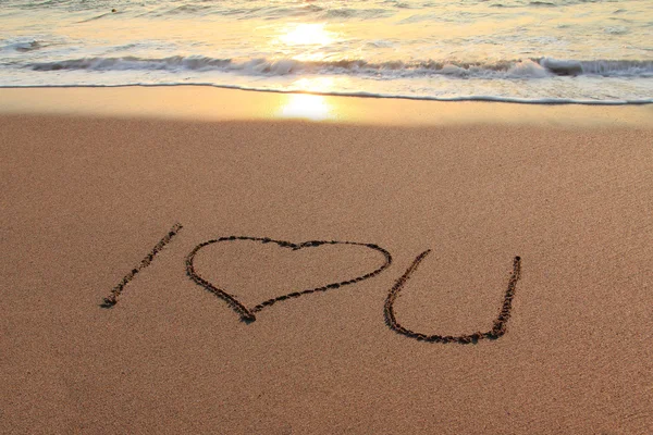 Ti amo spiaggia — Foto Stock