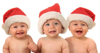 Funny Christmas babies clipart