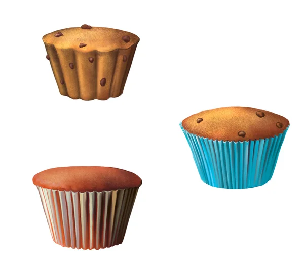 Zelfgemaakte muffins met chocolade — Stockfoto