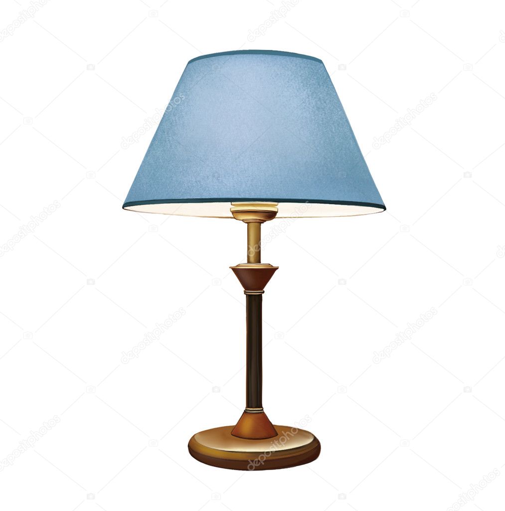 Blue lampshade