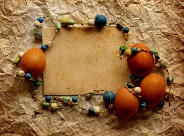 Tarjeta de Pascua, Huevos de Pascua, Fondo de primavera retro —  Fotos de Stock