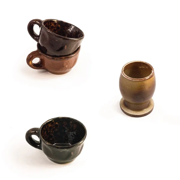 Brown ceramic cups — Stock Photo, Image