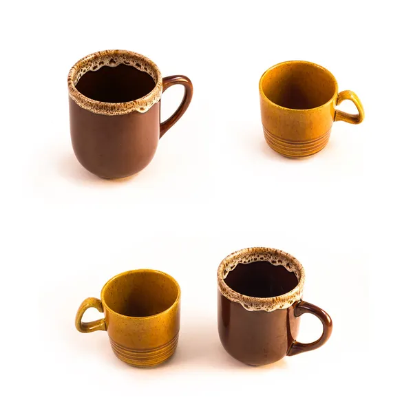 Brown ceramic cups — Stock Photo, Image