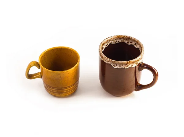 Brown ceramic cups — Stock Photo, Image