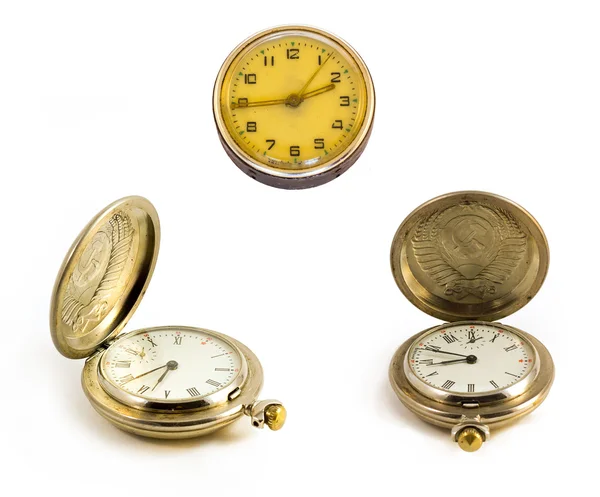 Old retro pocket clock, stopwatch — Stock Photo, Image