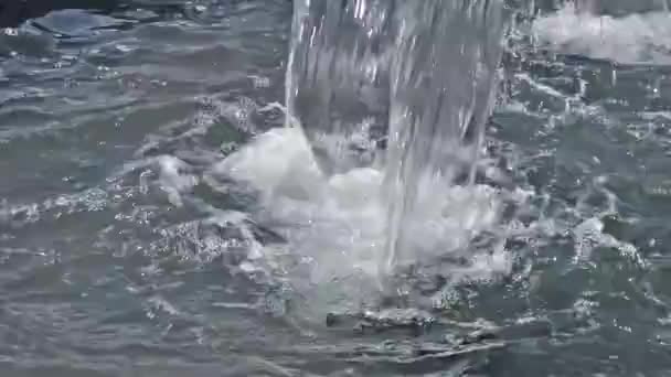 Waterfall. Running water with water splashes — Stock Video