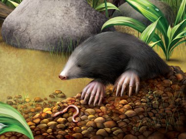 Köstebek yuvası, talpa europaea Avrupa mole.