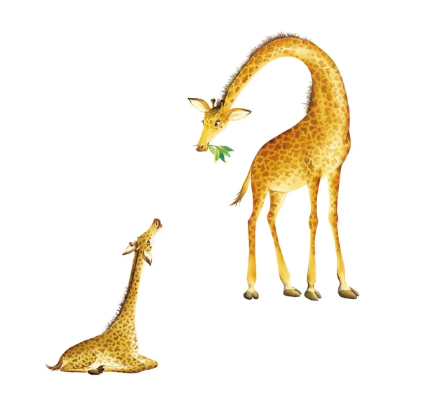Ilustração de um bonito girafa — Fotografia de Stock