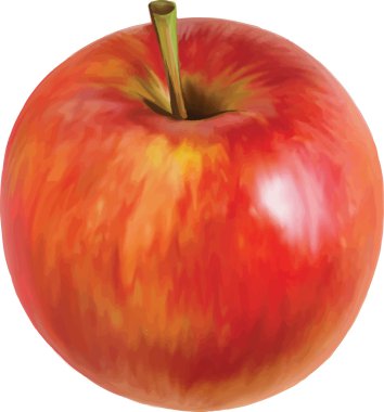 Ripe red apple clipart