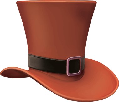 Siyah Şerit kemer ile kahverengi üst şapka