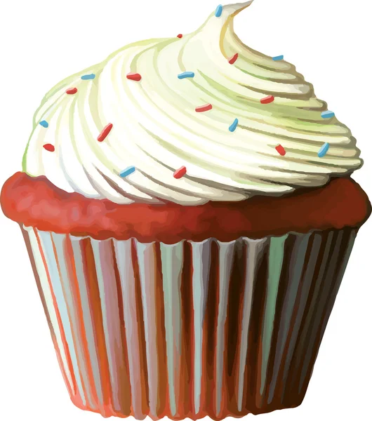 Pasteles con crema, cupcakes — Vector de stock