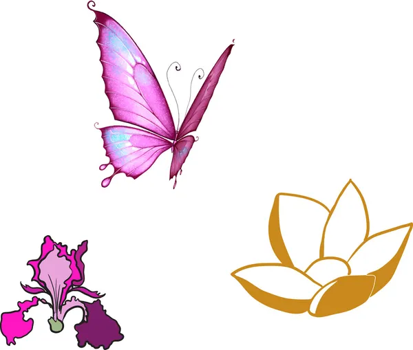 Метелики і квіти — стоковий вектор