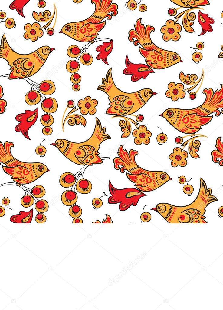 Russian ethnic khokhloma pattern