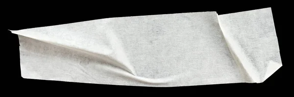 Bílé Kousky Lepicí Pásky Izolované Černém Pozadí Pruhy Maskovací Pásky — Stock fotografie