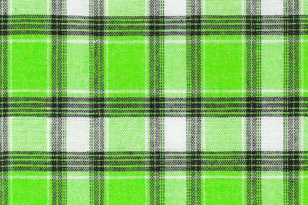 Zelená Bílá Tartanová Textura Pozadí Košilová Tkanina Kostkovaným Vzorem Tovární — Stock fotografie