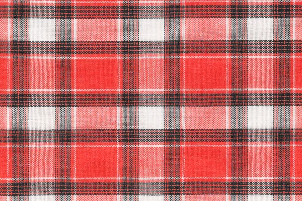 Czerwony Biały Tartan Tekstury Tła Tkanina Koszulka Kratkę Wzór Materiał — Zdjęcie stockowe