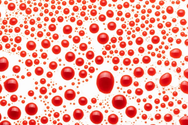 Bloedige Druppels Een Witte Achtergrond Textuur Bellen Rood Water — Stockfoto