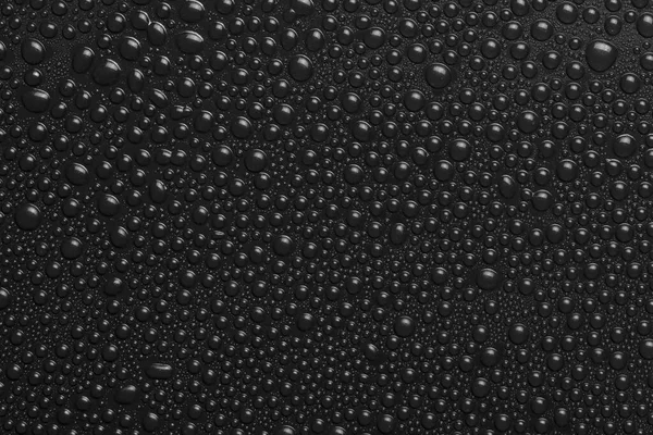 Gotas Agua Sobre Textura Fondo Negro Cristal Fondo Oscuro Cubierto — Foto de Stock