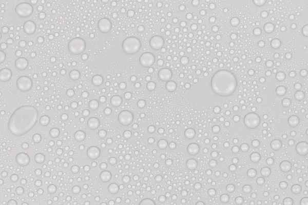 水滴在白色背景纹理上 背景玻璃上覆盖着水滴 水中的灰色气泡 — 图库照片